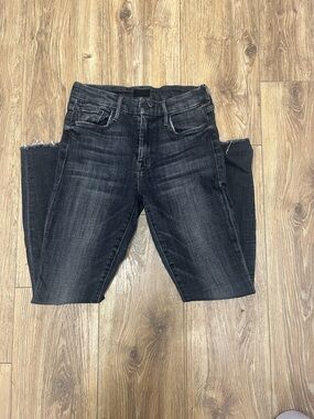 Mother The Looker Ankle Fray Women’s Dark Wash Jeans - Black Sz 25